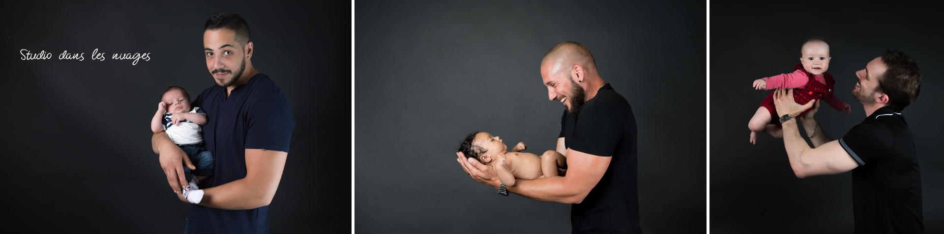 Séance photo bebe avec papa