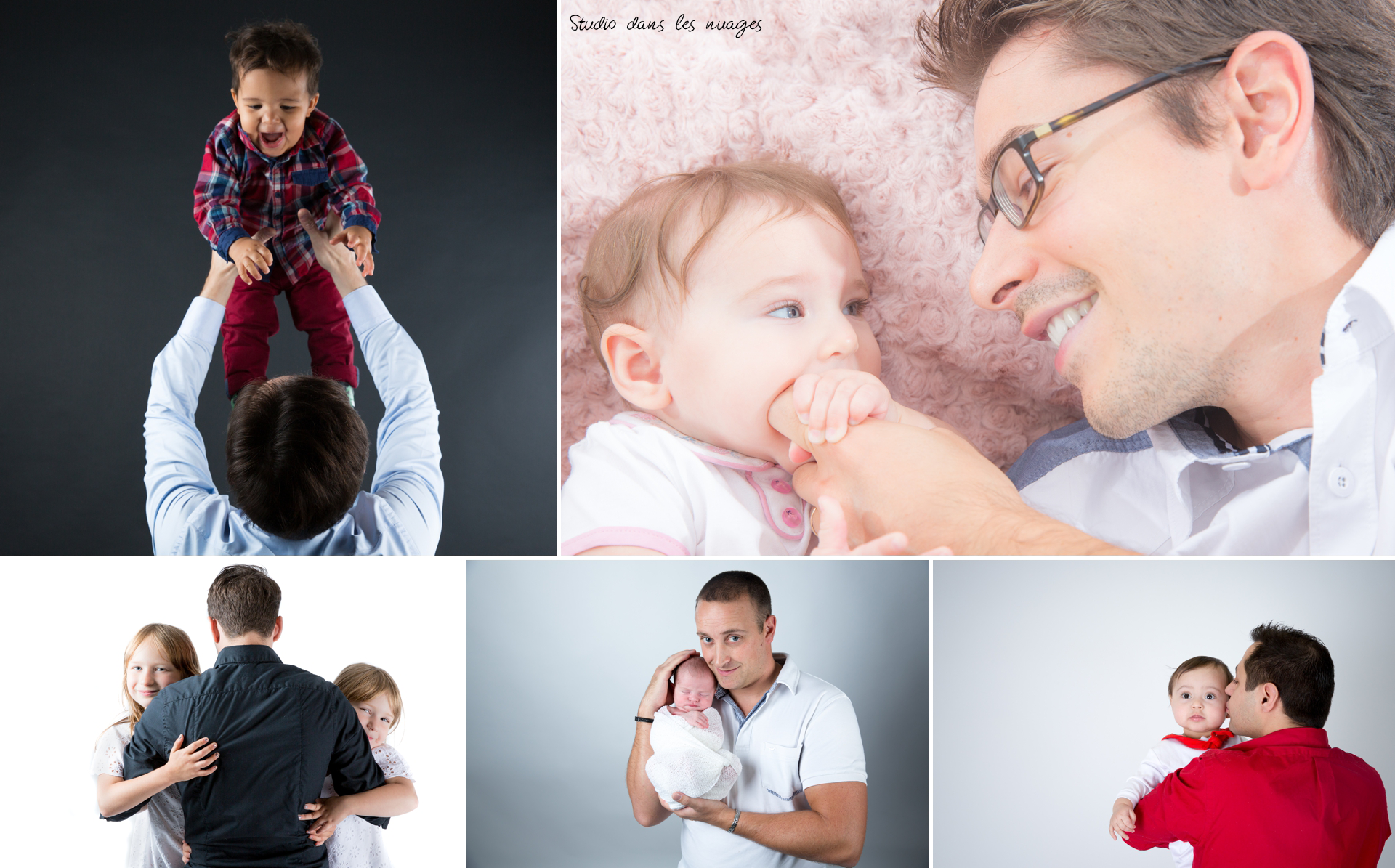 Séance photo bebe avec papa